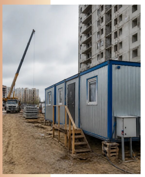 Аренда строительных вагончиков для рабочих в Ломоносове